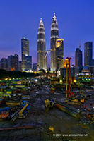 Construction site at KLCC territory taken with Sony A6000, Kit Lens 16-50mm and HDR 9 exposures